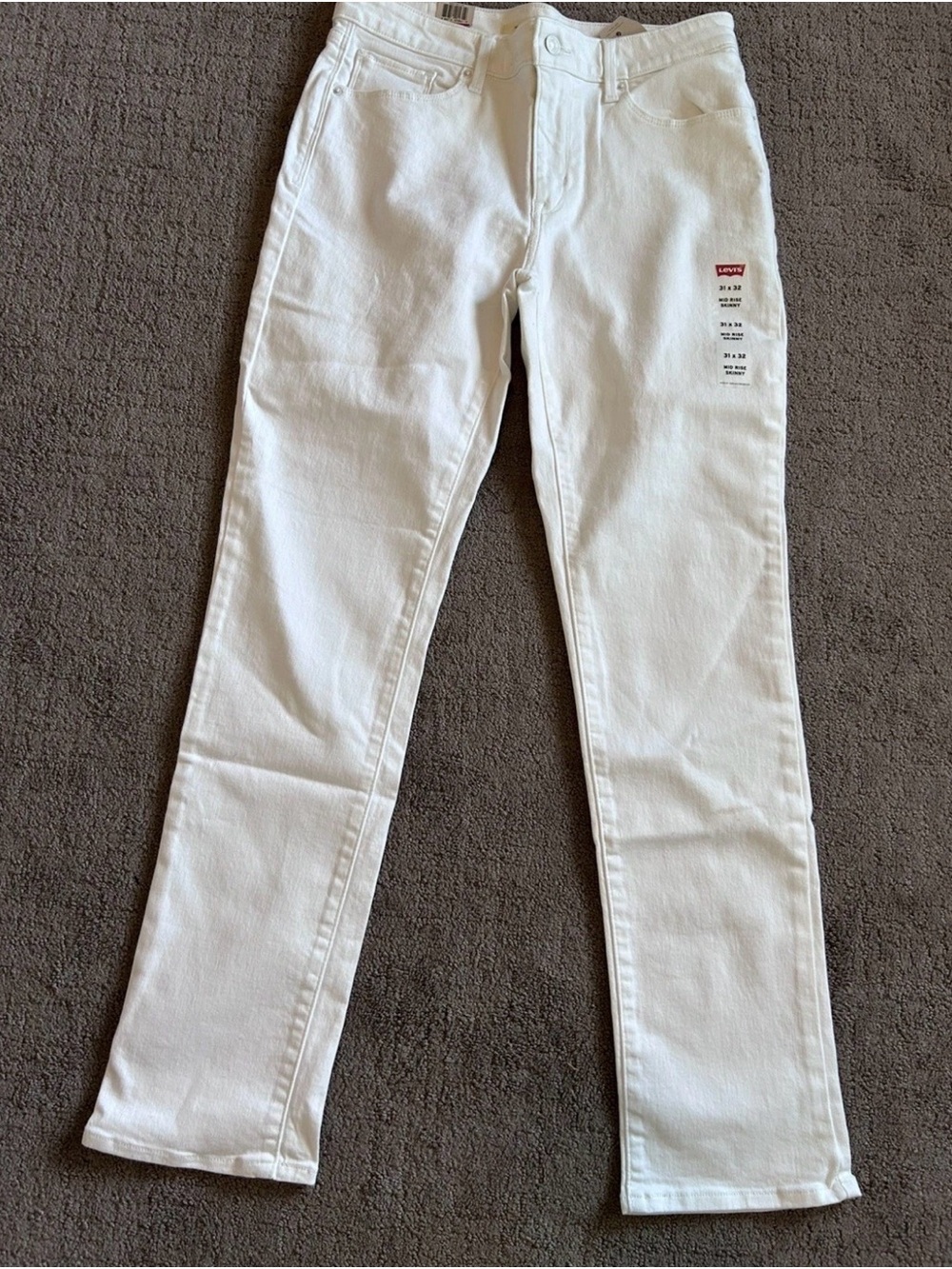 Levi's Women's White Skinny Mid-Rise Jeans